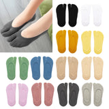 Maxbell 3xWomen 2 Toe Flip Flop Socks Women No Show Toe Socks for Loafer Shoes Sneaker Black