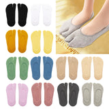 Maxbell 2xWomen 2 Toe Flip Flop Socks Women No Show Toe Socks for Loafer Shoes Sneaker Black