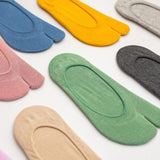 Maxbell 2xWomen 2 Toe Flip Flop Socks Women No Show Toe Socks for Loafer Shoes Sneaker Black