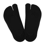 Maxbell 3xWomen 2 Toe Flip Flop Socks Women No Show Toe Socks for Loafer Shoes Sneaker Black