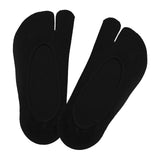 Maxbell 2xWomen 2 Toe Flip Flop Socks Women No Show Toe Socks for Loafer Shoes Sneaker Black