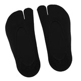 Maxbell 3xWomen 2 Toe Flip Flop Socks Women No Show Toe Socks for Loafer Shoes Sneaker Black