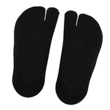 Maxbell 3xWomen 2 Toe Flip Flop Socks Women No Show Toe Socks for Loafer Shoes Sneaker Black