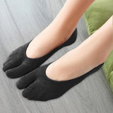 Maxbell 2xWomen 2 Toe Flip Flop Socks Women No Show Toe Socks for Loafer Shoes Sneaker Black