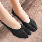 Maxbell 2xWomen 2 Toe Flip Flop Socks Women No Show Toe Socks for Loafer Shoes Sneaker Black