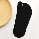 Maxbell 2xWomen 2 Toe Flip Flop Socks Women No Show Toe Socks for Loafer Shoes Sneaker Black