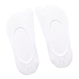 Maxbell 2xWomen 2 Toe Flip Flop Socks Women No Show Toe Socks for Loafer Shoes Sneaker White