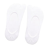 Maxbell 2xWomen 2 Toe Flip Flop Socks Women No Show Toe Socks for Loafer Shoes Sneaker White