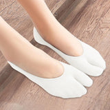 Maxbell 2xWomen 2 Toe Flip Flop Socks Women No Show Toe Socks for Loafer Shoes Sneaker White