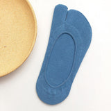 Maxbell 3xWomen 2 Toe Flip Flop Socks Women No Show Toe Socks for Loafer Shoes Sneaker Dark Blue