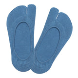 Maxbell 3xWomen 2 Toe Flip Flop Socks Women No Show Toe Socks for Loafer Shoes Sneaker Dark Blue