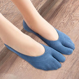 Maxbell 3xWomen 2 Toe Flip Flop Socks Women No Show Toe Socks for Loafer Shoes Sneaker Dark Blue