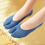 Maxbell 3xWomen 2 Toe Flip Flop Socks Women No Show Toe Socks for Loafer Shoes Sneaker Dark Blue