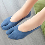 Maxbell 3xWomen 2 Toe Flip Flop Socks Women No Show Toe Socks for Loafer Shoes Sneaker Dark Blue