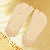 Maxbell 3xWomen 2 Toe Flip Flop Socks Women No Show Toe Socks for Loafer Shoes Sneaker Light Skin