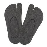 Maxbell 2xWomen 2 Toe Flip Flop Socks Women No Show Toe Socks for Loafer Shoes Sneaker Dark Gray