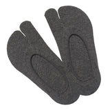 Maxbell 2xWomen 2 Toe Flip Flop Socks Women No Show Toe Socks for Loafer Shoes Sneaker Dark Gray