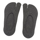 Maxbell 3xWomen 2 Toe Flip Flop Socks Women No Show Toe Socks for Loafer Shoes Sneaker Dark Gray