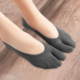 Maxbell 3xWomen 2 Toe Flip Flop Socks Women No Show Toe Socks for Loafer Shoes Sneaker Dark Gray