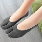 Maxbell 2xWomen 2 Toe Flip Flop Socks Women No Show Toe Socks for Loafer Shoes Sneaker Dark Gray