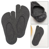 Maxbell 3xWomen 2 Toe Flip Flop Socks Women No Show Toe Socks for Loafer Shoes Sneaker Dark Gray