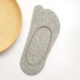 Maxbell 3xWomen 2 Toe Flip Flop Socks Women No Show Toe Socks for Loafer Shoes Sneaker Light Gray