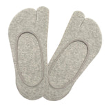 Maxbell 3xWomen 2 Toe Flip Flop Socks Women No Show Toe Socks for Loafer Shoes Sneaker Light Gray