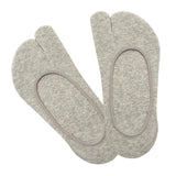 Maxbell 3xWomen 2 Toe Flip Flop Socks Women No Show Toe Socks for Loafer Shoes Sneaker Light Gray