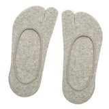 Maxbell 2xWomen 2 Toe Flip Flop Socks Women No Show Toe Socks for Loafer Shoes Sneaker Light Gray