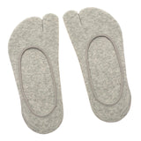 Maxbell 3xWomen 2 Toe Flip Flop Socks Women No Show Toe Socks for Loafer Shoes Sneaker Light Gray