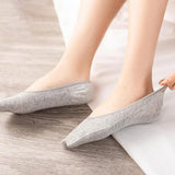 Maxbell 2xWomen 2 Toe Flip Flop Socks Women No Show Toe Socks for Loafer Shoes Sneaker Light Gray