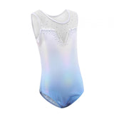 Maxbell 3xGirls Gymnastics Leotards Shiny Rhinestones Sparkling Athletic Clothes Costume 10