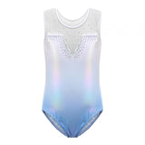 Maxbell 3xGirls Gymnastics Leotards Shiny Rhinestones Sparkling Athletic Clothes Costume 10