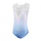 Maxbell 2xGirls Gymnastics Leotards Shiny Rhinestones Sparkling Athletic Clothes Costume 10