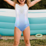 Maxbell 2xGirls Gymnastics Leotards Shiny Rhinestones Sparkling Athletic Clothes Costume 10