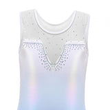 Maxbell 3xGirls Gymnastics Leotards Shiny Rhinestones Sparkling Athletic Clothes Costume 10