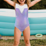 Maxbell Girls Swimsuit Bathing Suit Backyard Holiday Playing Swim Suit Kid Swimwear Length 58cm