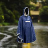 Maxbell Kids Rain Poncho Waterproof Hoodie Poncho for Girls Boys Unisex Kids Fishing Blue XL