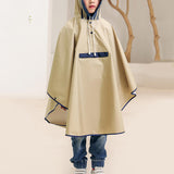 Maxbell Kids Rain Poncho Waterproof Hoodie Poncho for Girls Boys Unisex Kids Fishing Khaki XL