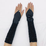 Maxbell 2xLong Opera Party Gloves Party 1920S Gloves for Women Wedding Cosplay Black