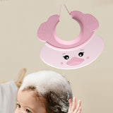 Maxbell Cute Little Duck Kid Shower Cap Comfortable with Ear Protection Shampoo Hat Pink