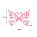 Maxbell 2xFairy Wings for Girls Elf Cosplay Soft Child Angel Wings with Elastic Straps Pink