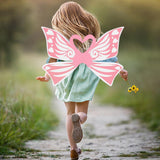 Maxbell 2xFairy Wings for Girls Elf Cosplay Soft Child Angel Wings with Elastic Straps Pink