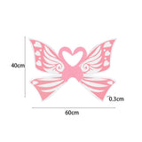 Maxbell 2xFairy Wings for Girls Elf Cosplay Soft Child Angel Wings with Elastic Straps Pink