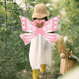 Maxbell 2xFairy Wings for Girls Elf Cosplay Soft Child Angel Wings with Elastic Straps Pink
