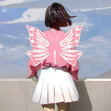 Maxbell 2xFairy Wings for Girls Elf Cosplay Soft Child Angel Wings with Elastic Straps Pink