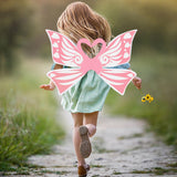 Maxbell 2xFairy Wings for Girls Elf Cosplay Soft Child Angel Wings with Elastic Straps Pink