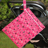 Maxbell Baby Nappy Bag Stroller Storage Bag Water Resistant Diaper Pouch for Daycare Pink