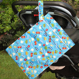 Maxbell Baby Nappy Bag Stroller Storage Bag Water Resistant Diaper Pouch for Daycare Blue