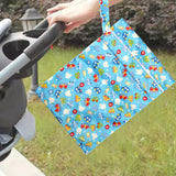 Maxbell Baby Nappy Bag Stroller Storage Bag Water Resistant Diaper Pouch for Daycare Blue
